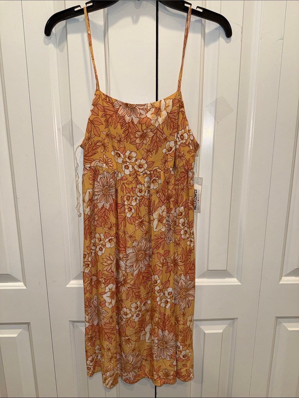 Wallflower Mustard Yellow Floral Midi Dress